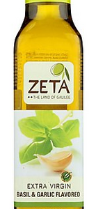 Zeta Extra Virgin Olive Oil Basil & Garlic Infused Flavored, 8.45 fl oz.