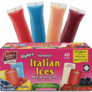 Wyler’s Italian Ice Berry and Cherry Mix Freezer Bars, 40 Count