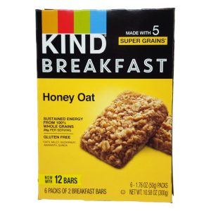 6 Pack – Kind Breakfast Bars Honey Oat – 10.58 oz