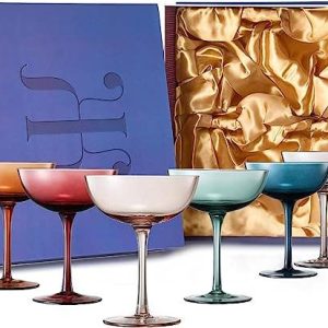 The Wine Savant- Coupe Cocktail Glasses 7 oz | Set of 6 | Muted Color
