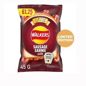 Walkers Sausage Sarnie With Heins Ketchup