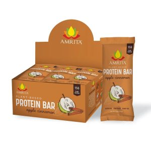 Amrita Bars Gluten-Free Apple Cinnamon High Protein Bars – 12 x 2.12 oz