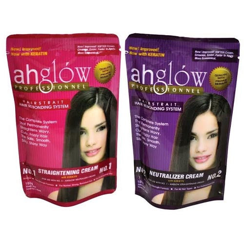 Ahglow – Hair Rebonding Set – Straightening and Neutralizing Cream Set – 330 G