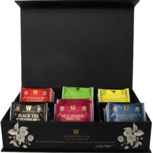 Wissotzky Tea Gift Box, 42 Assorted Black & Herbal Tea Bags, 6 Flavors