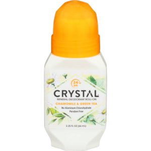 Crystal – Body Deodorant Roll On Chamomile & Green Tea, 2.25 Oz (Pack