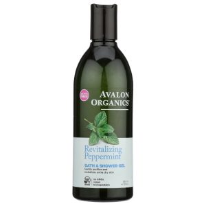 Avalon Organics – Bath & Shower Gel Peppermint, 12 oz – Pack of 1