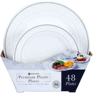 Member’s Mark Premium Plastic Heavyweight Plates Combo Pack, 48 ct.