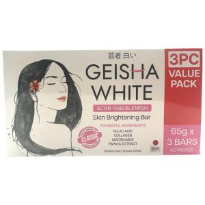 Geisha White – CLASSIC – Scar and Blemish – Soap Bar – 3 Pack – 195 G