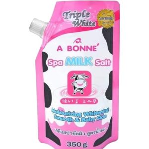 A Bonne – Triple White Spa Milk Salt Scrub Soap – Moisturizing Smooth and Baby Skin – 350 G