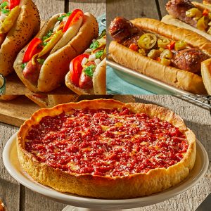 Vienna Hot Dog Kit, Nottoli Italian Sausage Sandwich Kit & 2 Lou’s Pizzas