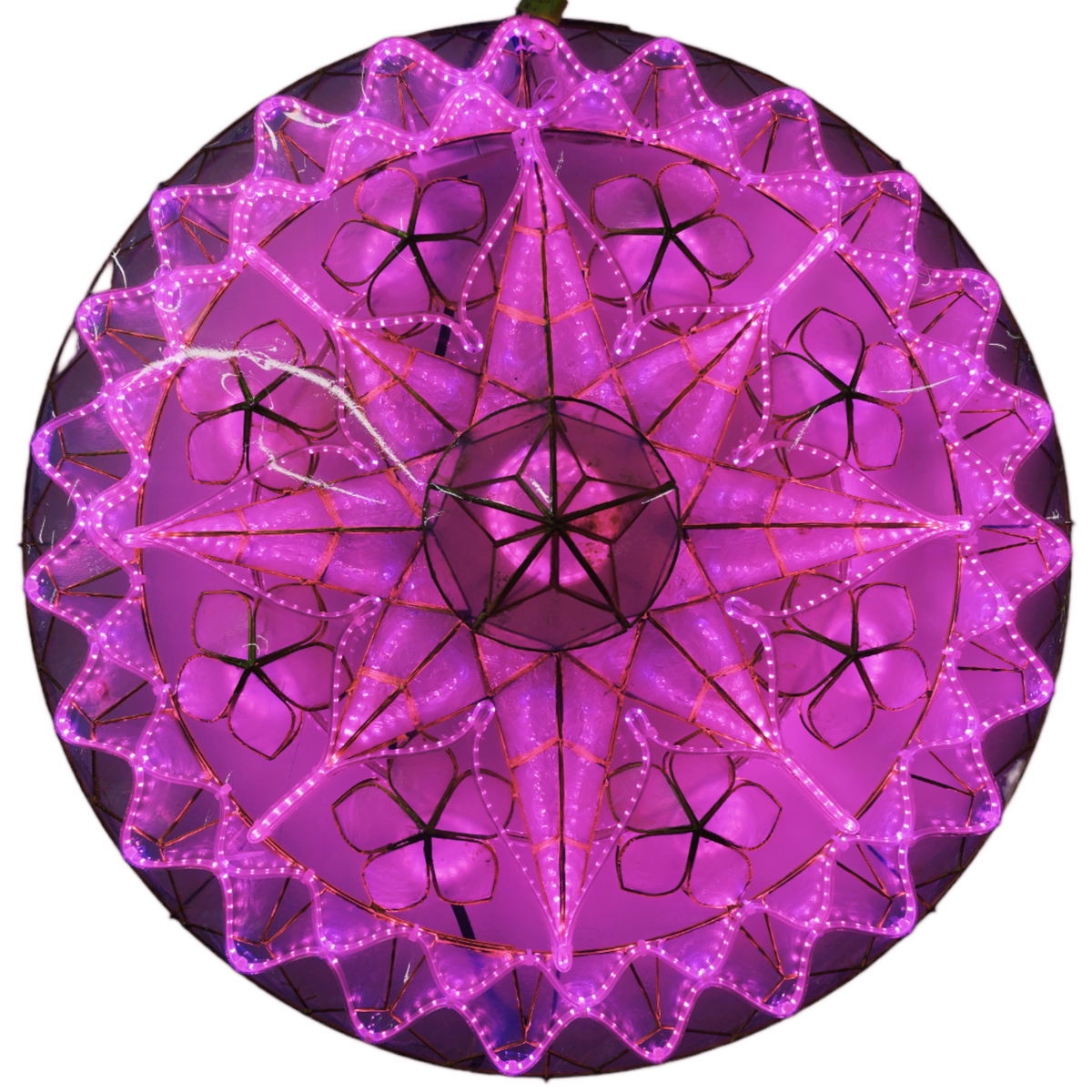 Philippines Christmas Capiz Parol Lantern Star (Tala) – PURPLE ONLY LED Show – Size 24