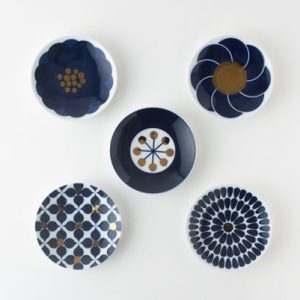 Kihara, Aritayaki, Mamezara, Tiny Plate, Botanical, 5 pcs set