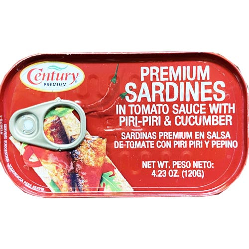 Century Tuna Premium – Premium Sardines in Tomato Sauce with Piri Piri and Cucumber – 120 G