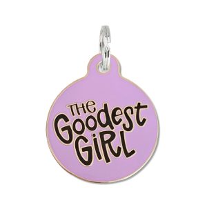 Bad Tags – PURPLE -The Goodest Girl – Dog Tag Collar Charm or Pet ID T
