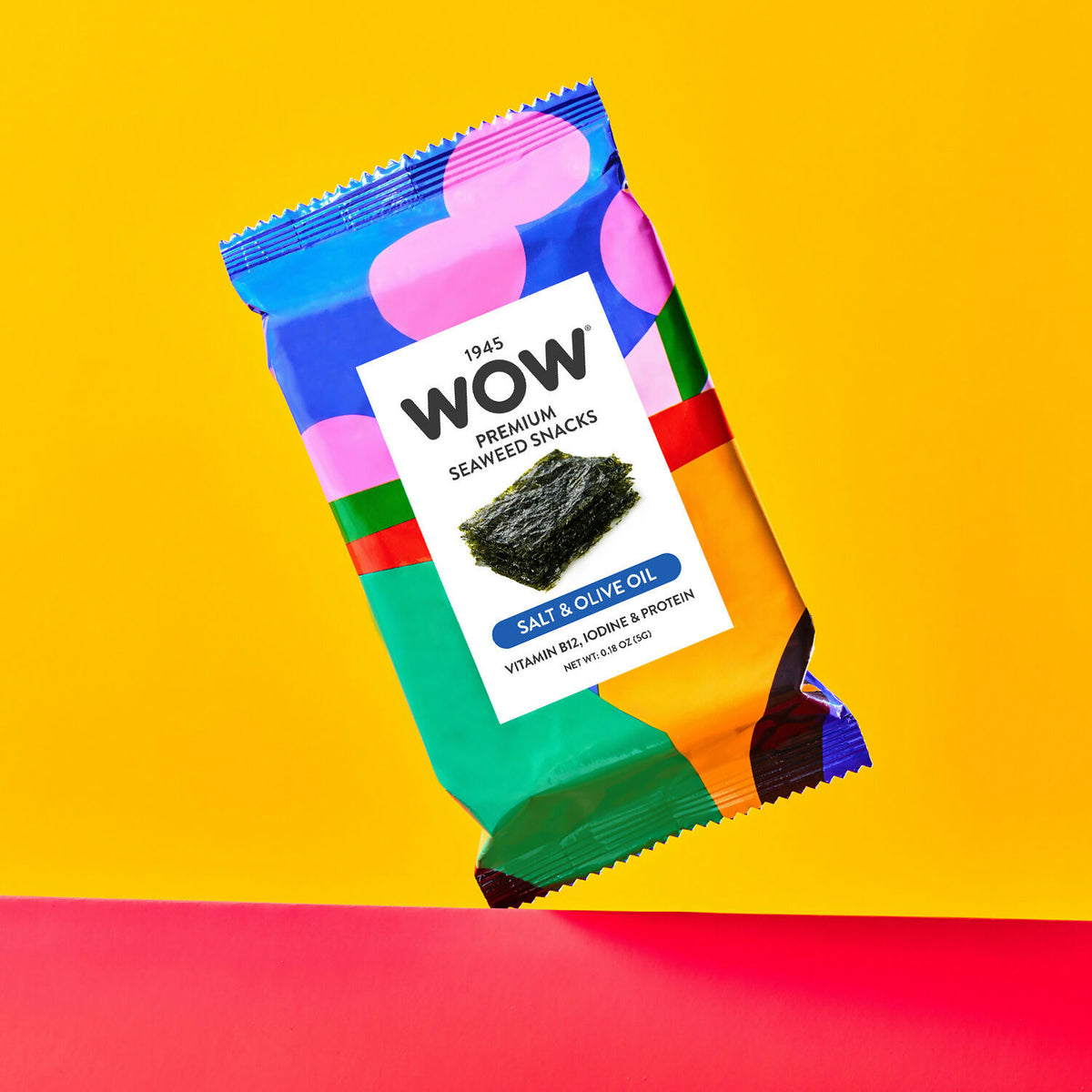 1945 WOW Seaweed Snacks, Single Origin – Salt & Olive Oil Pack – 72 Packs x 1.05oz case