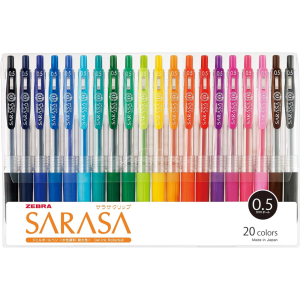 Zebra Sarasa Clip 0.5mm Gel Pens 20 Color Set – Made in JAPAN – Tokyo Sakura Mall