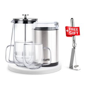 Coffee Lovers Bundle – Ultimate Home Brewing Kit with French Press, Grinder, Mugs & Frother