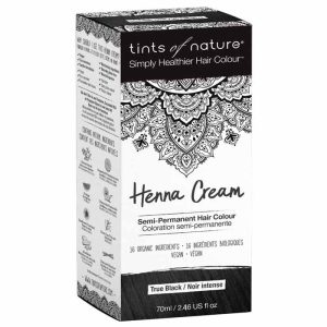 Tints of Nature – Semi-Permanent True Black Hair Dye Henna Cream, 2.46