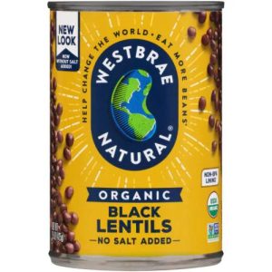 Westbrae Natural Organic Black Lentils 15 Oz | Pack of 12