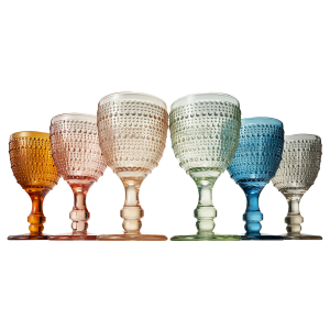 The Wine Savant- Beaded Goblet Wine Drinking Glasses | 14.8 OZ
