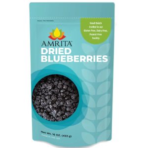 Amrita Bars Dried Blueberries Pouch (Unsulfured) – 10 x 1 LB Bags