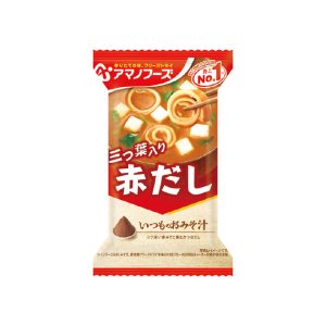Amano Foods “Itsumo no Omisoshiru”, Freeze-dried Miso Soup, Akadashi, Mitsuba Leaf, Brown Miso, 1 serving