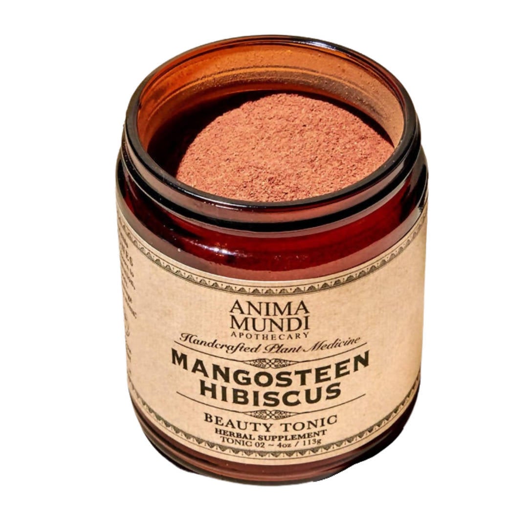 Mangosteen Hibiscus Powder | Organic Vitamin C Supplement Superfood Tonic – 4-Jars x 4oz