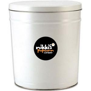 3.5 Gal White Gourmet Popcorn Tin