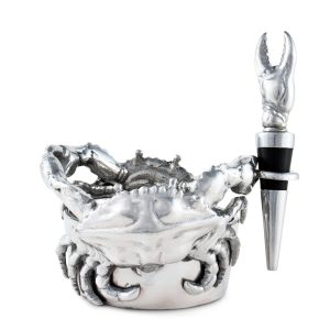 Arthur Court – Crab Wine Caddy and Stopper Set