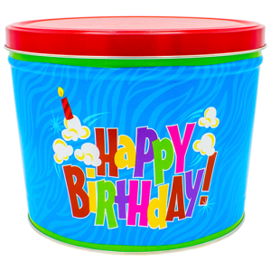 2 Gallon – Happy Birthday Popcorn Tin