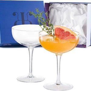The Wine Savant – Premium Hand-Blown Luxury Coupe Glass Set of 2 | 7.4