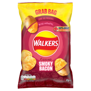 Walkers Sizzling Smoky Bacon