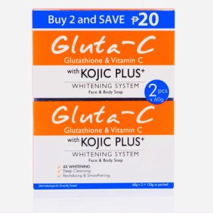 Gluta-C Kojic Plus with Glutathione and Vitamin C Face And Body Whitening Soap (2 x 60 g)