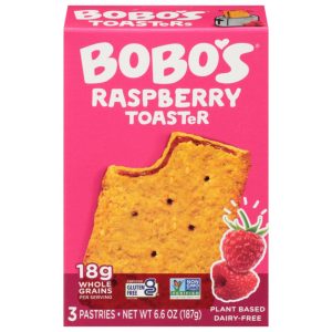 Bobo’s – Gluten Free Raspberry Toaster Pastries, 3Ct, 6.6 OZ – Pack of