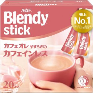 AGF Blendy Stick Cafe au Lait Yasuragi no Caffeinated 20 Stick Made in JAPAN – Tokyo Sakura Mall