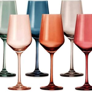 The Wine Savant | Muted Color Wine Glasses | 6 of Set