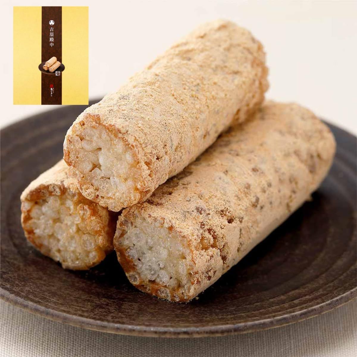 Kamejirushi Yoshiwara Denchu – Traditional Kinako Rice Snack from Mito, Ibaraki (10 or 16 pcs)