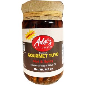 Ado’s Kitchen – Premium Gourmet Tuyo – Deboned – Hot and Spicy – Skinless Fillet in Olive Oil – 200 G