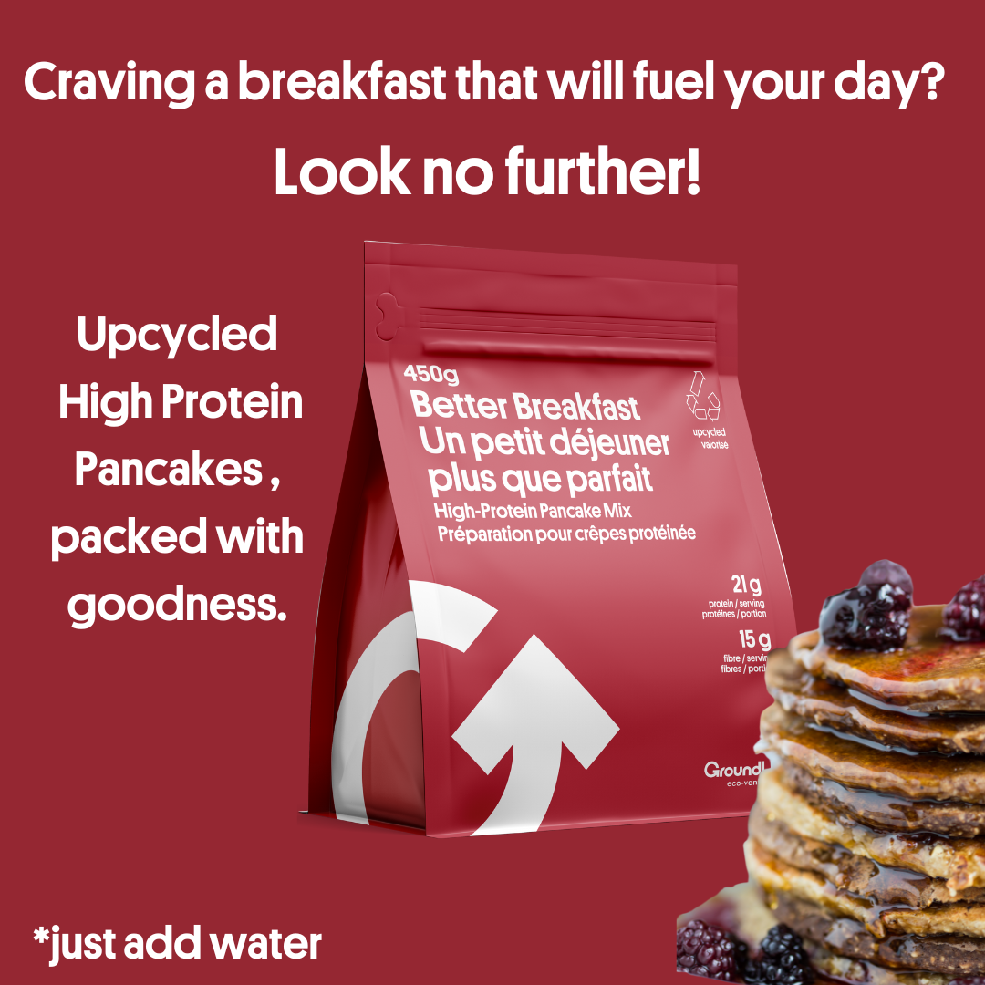 GroundUp Eco Venture Better Breakfast High-Protein Pancake Mix, Upcycled Bag – 1 Bag (450g)