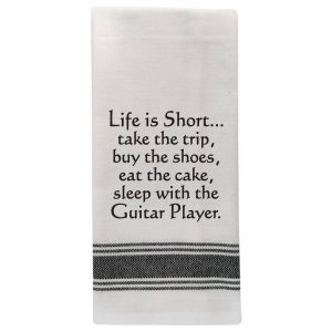 Wild Hare Designs – “Life is short. Take the trip…” White Kitchen Towe