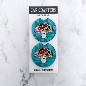 Jami Creates – Teal Maryland Mushroom Car Coasters