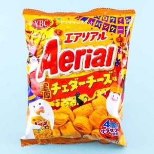 Aerial Halloween Corn Snacks – Thick Cheddar Cheese