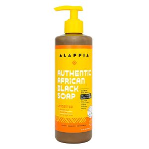 Alaffia – Authentic African Black Soap All-In-One Unscented, 16 fl oz