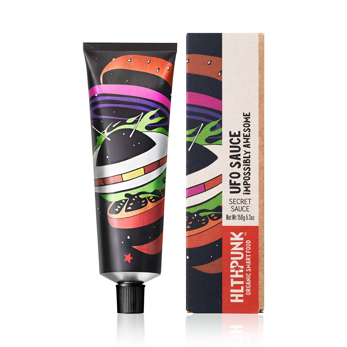 HlthPunk UFO Sauce: Vegan Burger Sauce Tube (Impossibly Awesome) – 8 tubes x 150g