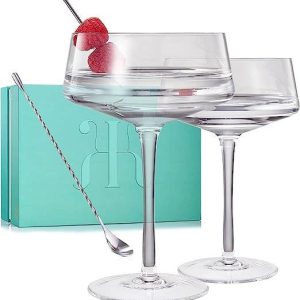 The Wine Savant – Martini Glass Set of 2 | 10oz | Crystal Martini with