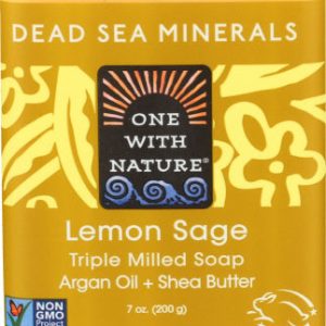 One With Nature – Soap Bar Lemon Sage, 7 Oz (Pack of 1)