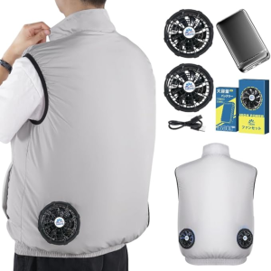 Vivisan Air-Conditioned Work Vest with Fan & Battery, Ultra Lightweight & Thin, 35800mAh, Cooling Sleeveless Jacket, 3 Wind Levels, UV Protection – Made in JAPAN – Tokyo Sakura Mall