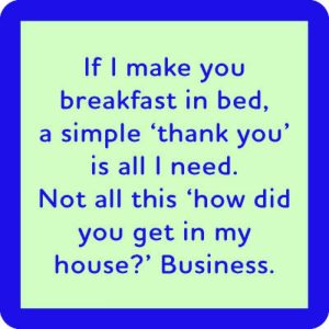 Drinks on Me coasters – Breakfast in Bed