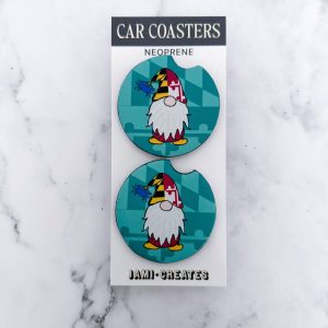 Jami Creates – Teal Maryland Gnome Car Coasters