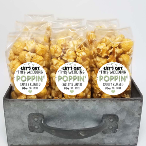 “Get this Wedding Poppin” Sage and Silver – Wedding Popcorn Favors